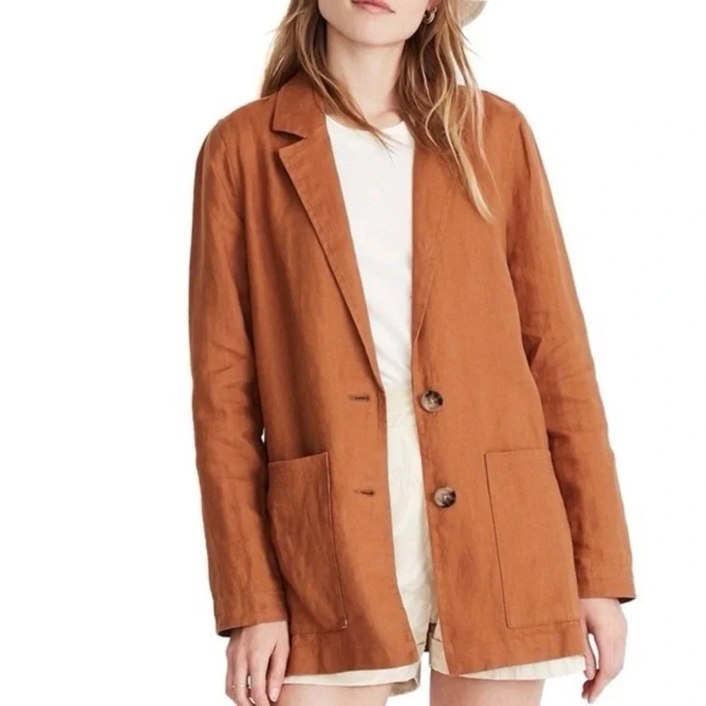 Madewell Linen Dorset Tan Blazer - Picture 2 of 14